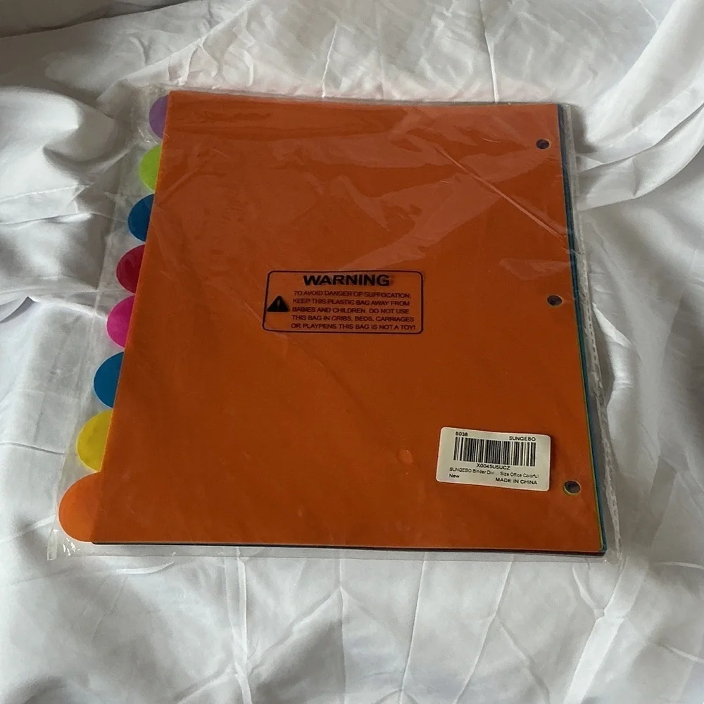 ★ Rainbow Tab Binder Dividers Organizer Insert Set School Office